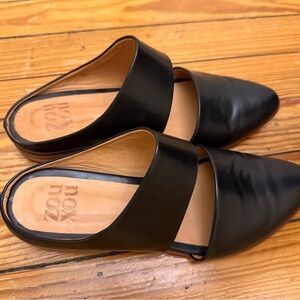 Zou Xou Black Leather Mules